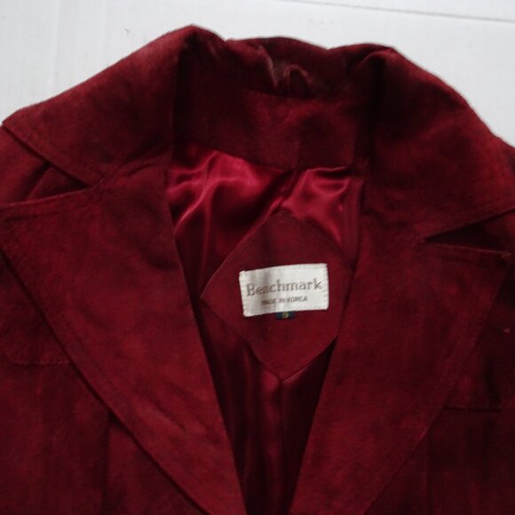 Leather/Suede - Benchmark -Jacket/Blazer - Size 9 - Dark Red - Pre-owned - Picture 5 of 10